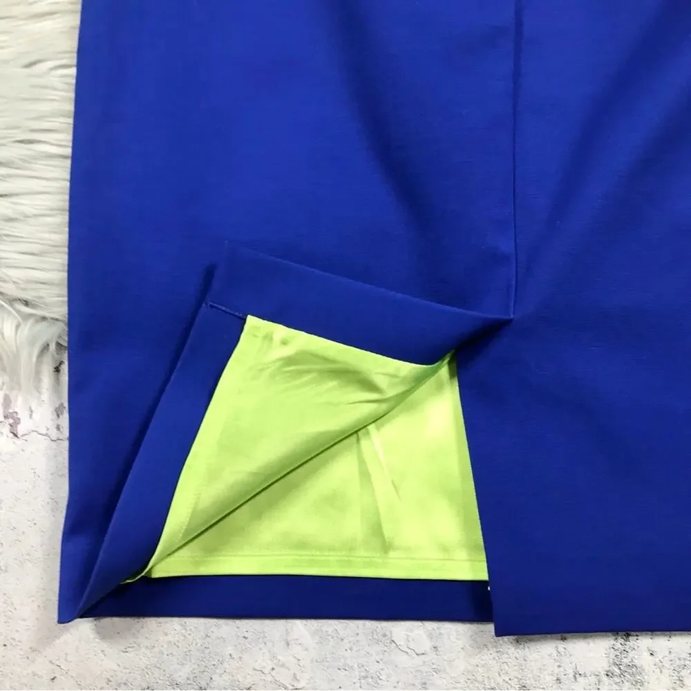 TAHARI Royal Blue Selena Pencil Skirt Elastic V Back Panel Women’s Size 6